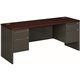 HON 38000 H38854 Pedestal Credenza - 72" x 24"29.5" - 4 x Box, File Drawer(s) - Double Pedestal - Waterfall Edge - Finish: Charc
