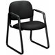 HON Solutions Seating 4000 Chair - Black Fabric Back - Black Frame - Sled Base - Black - Armrest