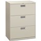 HON Brigade 600 H673 Lateral File - 30" x 18"40.9" - 3 Drawer(s) - Finish: Light Gray