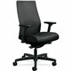 HON Ignition Black Mesh Back Chair - Fabric Seat - Black Polyurethane, Fabric Seat - Black Mesh Back - Black Frame - Mid Back - 