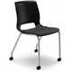 HON Motivate Chair - Black Fabric Seat - Black Plastic Back - Platinum Metallic Reinforced Resin Frame - Onyx, Black