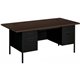 HON Metro Classic HP3276 Pedestal Desk - 4 x Box, File Drawer(s) - Double Pedestal - Square Edge - Finish: Mocha, Black