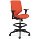 HON Solve Sitting Stool - Fabric Seat - Charcoal Fabric, Mesh Back - Black Frame - Mid Back - 5-star Base - Bittersweet