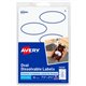 Avery Oval Dissolvable Labels - Oval - Laser, Inkjet - White, Blue - Paper - 6 / Sheet - 3 Total Sheets - 18 Total Label(s) - 18