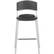 Iceberg CafeWorks Bistro Stool - Black Polyethylene Seat - Polyethylene Back - Powder Coated Steel Frame - Graphite - 1 Each
