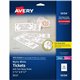 Avery Blank Tickets with Tear-Away Stubs - 1 3/4" Width x 5 1/2" Length - Laser, Inkjet - Matte White - 20 / Sheet - 200 / Pack