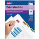 Avery Printable Repositionable Tabs - 96 Tab(s)1.25" Tab Width - Permanent - Paper Divider - Assorted Paper Tab(s) - 96 / Pack