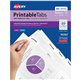 Avery Printable Repositionable Tabs - 80 Tab(s)1.75" Tab Width - Permanent - Paper Divider - White Paper Tab(s) - 80 / Pack