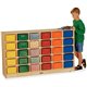 Jonti-Craft Rainbow Accents 30 Cubbie Mobile Storage - 35.5" Height x 57.5" Width x 15" Depth - Durable, Laminated - Baltic - Ru