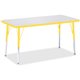 Jonti-Craft Berries Adult Height Color Edge Rectangle Table - For - Table TopLaminated Rectangle, Yellow Top - Four Leg Base - 4