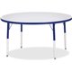 Jonti-Craft Berries Adult Height Color Edge Round Table - For - Table TopGray Round, Laminated Top - Four Leg Base - 4 Legs - Ad