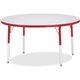 Jonti-Craft Berries Adult Height Color Edge Round Table - For - Table TopLaminated Round, Red Top - Four Leg Base - 4 Legs - Adj