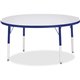 Jonti-Craft Berries Elementary Height Color Edge Round Table - For - Table TopBlue Round Top - Four Leg Base - 4 Legs - Adjustab