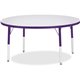 Jonti-Craft Berries Elementary Height Color Edge Round Table - For - Table TopPurple Round Top - Four Leg Base - 4 Legs - Adjust