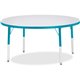 Jonti-Craft Berries Elementary Height Color Edge Round Table - For - Table TopTeal Round Top - Four Leg Base - 4 Legs - Adjustab