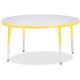 Jonti-Craft Berries Elementary Height Color Edge Round Table - For - Table TopYellow Round Top - Four Leg Base - 4 Legs - Adjust