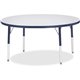 Jonti-Craft Berries Elementary Height Color Edge Round Table - For - Table TopNavy Round Top - Four Leg Base - 4 Legs - Adjustab