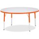 Jonti-Craft Berries Elementary Height Color Edge Round Table - For - Table TopOrange Round Top - Four Leg Base - 4 Legs - Adjust