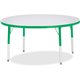 Jonti-Craft Berries Elementary Height Color Edge Round Table - For - Table TopGreen Round Top - Four Leg Base - 4 Legs - Adjusta