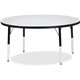 Jonti-Craft Berries Elementary Height Color Edge Round Table - For - Table TopBlack Round Top - Four Leg Base - 4 Legs - Adjusta