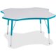 Jonti-Craft Berries Prism Four-Leaf Student Table - For - Table TopLaminated, Teal Top - Four Leg Base - 4 Legs - Adjustable Hei