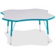 Jonti-Craft Berries Elementary Height Prism Four-Leaf Table - For - Table TopLaminated, Teal Top - Four Leg Base - 4 Legs - Adju