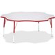 Jonti-Craft Berries Prism Six-Leaf Student Table - For - Table TopLaminated, Red Top - Four Leg Base - 4 Legs - Adjustable Heigh