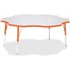 Jonti-Craft Berries Prism Six-Leaf Student Table - For - Table TopLaminated, Orange Top - Four Leg Base - 4 Legs - Adjustable He