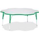 Jonti-Craft Berries Prism Six-Leaf Student Table - For - Table TopGreen, Laminated Top - Four Leg Base - 4 Legs - Adjustable Hei