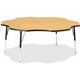 Jonti-Craft Berries Adult Black Edge Six-leaf Table - For - Table TopBlack Oak, Laminated Top - Four Leg Base - 4 Legs - Adjusta