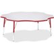 Jonti-Craft Berries Elementary Height Prism Six-Leaf Table - For - Table TopLaminated, Red Top - Four Leg Base - 4 Legs - Adjust
