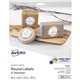Avery Glossy White Printable Round Labels with Sure Feed Technology - - Width2" Diameter - Permanent Adhesive - Round - Laser, I