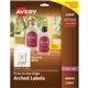 Avery Arched Labels - Sure Feed - Print-to-the-Edge - 3" Width x 2 1/4" Length - Permanent Adhesive - Arched Rectangle - Laser -