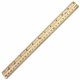 CLI Wood Ruler - 12" Length 1.1" Width - 1/16 Graduations - Imperial, Metric Measuring System - Wood - 36 / Box