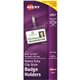 Avery Heavy-Duty Clip Style Badge Holders - Support 3.50" x 2.25" Media - Horizontal - 3.5" x 2.3" - Plastic - 50 / Box - Clear