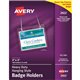 Avery Heavy-Duty Clear Hanging Style Badge Holders - Support 3" x 4" Media - Horizontal - Plastic - 100 / Box - Clear