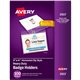 Avery Heavy-Duty Badge Holders - Clip Style - Support 3" x 4" Media - Horizontal - 4" x 3" - Plastic - 100 / Box - Clear