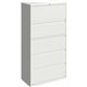 Lorell 36" White Lateral File - 5-Drawer - 36" x 18.6" x 67.6" - 5 x Drawer(s) for File - Letter, Legal, A4 - Lateral - Hanging 