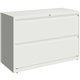 Lorell 42" White Lateral File - 2-Drawer - 42" x 18.6" x 28" - 2 x Drawer(s) for File - Letter, Legal, A4 - Hanging Rail, Magnet