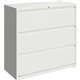 Lorell 42" White Lateral File - 3-Drawer - 42" x 18.6" x 40.3" - 3 x Drawer(s) for File - Letter, Legal, A4 - Lateral - Hanging 