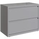 Lorell 36" Silver Lateral File - 2-Drawer - 36" x 18.6" x 28" - 2 x Drawer(s) for File - Letter, Legal, A4 - Hanging Rail, Magne