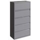 Lorell 36" Silver Lateral File - 5-Drawer - 36" x 18.6" x 67.6" - 5 x Drawer(s) for File - Letter, Legal, A4 - Lateral - Hanging