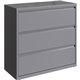 Lorell 42" Silver Lateral File - 3-Drawer - 42" x 18.6" x 40.3" - 3 x Drawer(s) for File - Letter, Legal, A4 - Lateral - Hanging