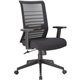Lorell Horizontal Mesh Back Task Chair - Fabric Seat - Black - Armrest - 1 Each