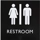 Lorell Restroom Sign - 1 Each - 8" Width x 8" Height - Square Shape - Easy Readability, Injection-molded - Plastic - Black, Blac