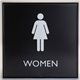 Lorell Restroom Sign - 1 Each - Women Print/Message - 8" Width x 8" Height - Square Shape - Easy Readability, Injection-molded -