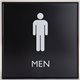 Lorell Restroom Sign - 1 Each - Men Print/Message - 8" Width x 8" Height - Square Shape - Easy Readability, Injection-molded - P