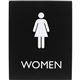 Lorell Restroom Sign - 1 Each - Women Print/Message - 6.4" Width x 8.5" Height - Rectangular Shape - Surface-mountable - Easy Re