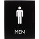 Lorell Restroom Sign - 1 Each - Men Print/Message - 6.4" Width x 8.5" Height - Rectangular Shape - Surface-mountable - Easy Read