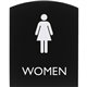 Lorell Restroom Sign - 1 Each - Women Print/Message - 6.8" Width x 8.5" Height - Rectangular Shape - Surface-mountable - Easy Re